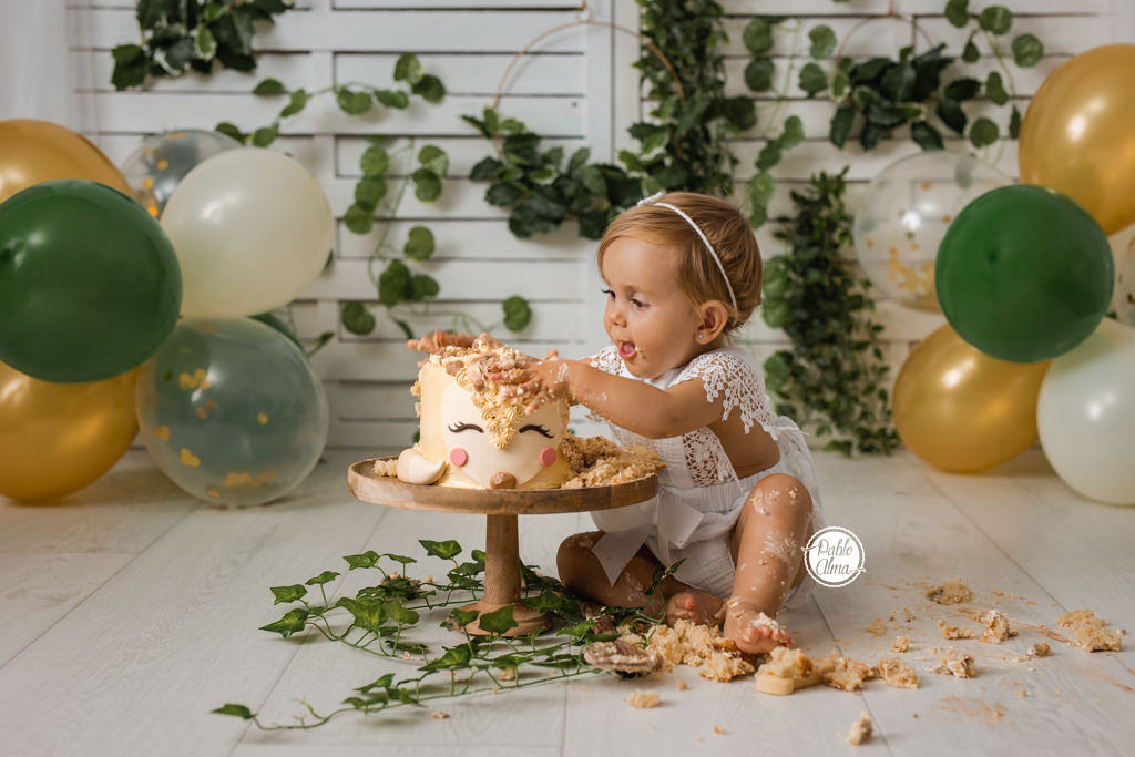 Foto de Smash Cake - Cumpleaños Niña Decoración y Tarta