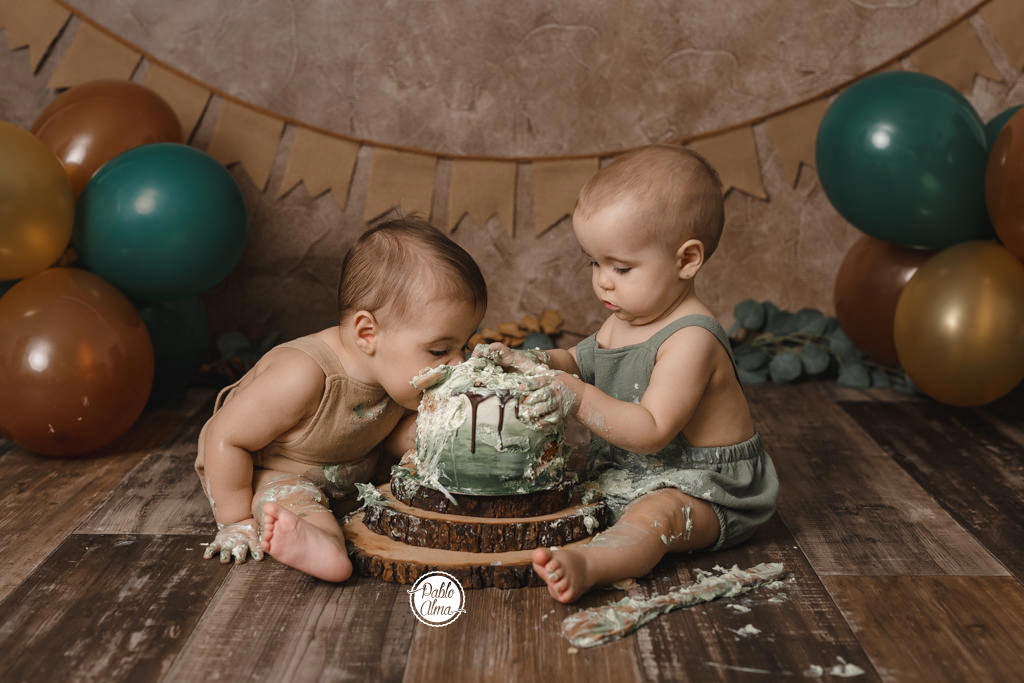 Mellizos / Gemelos - Fotos de cumpleaños Smash Cake