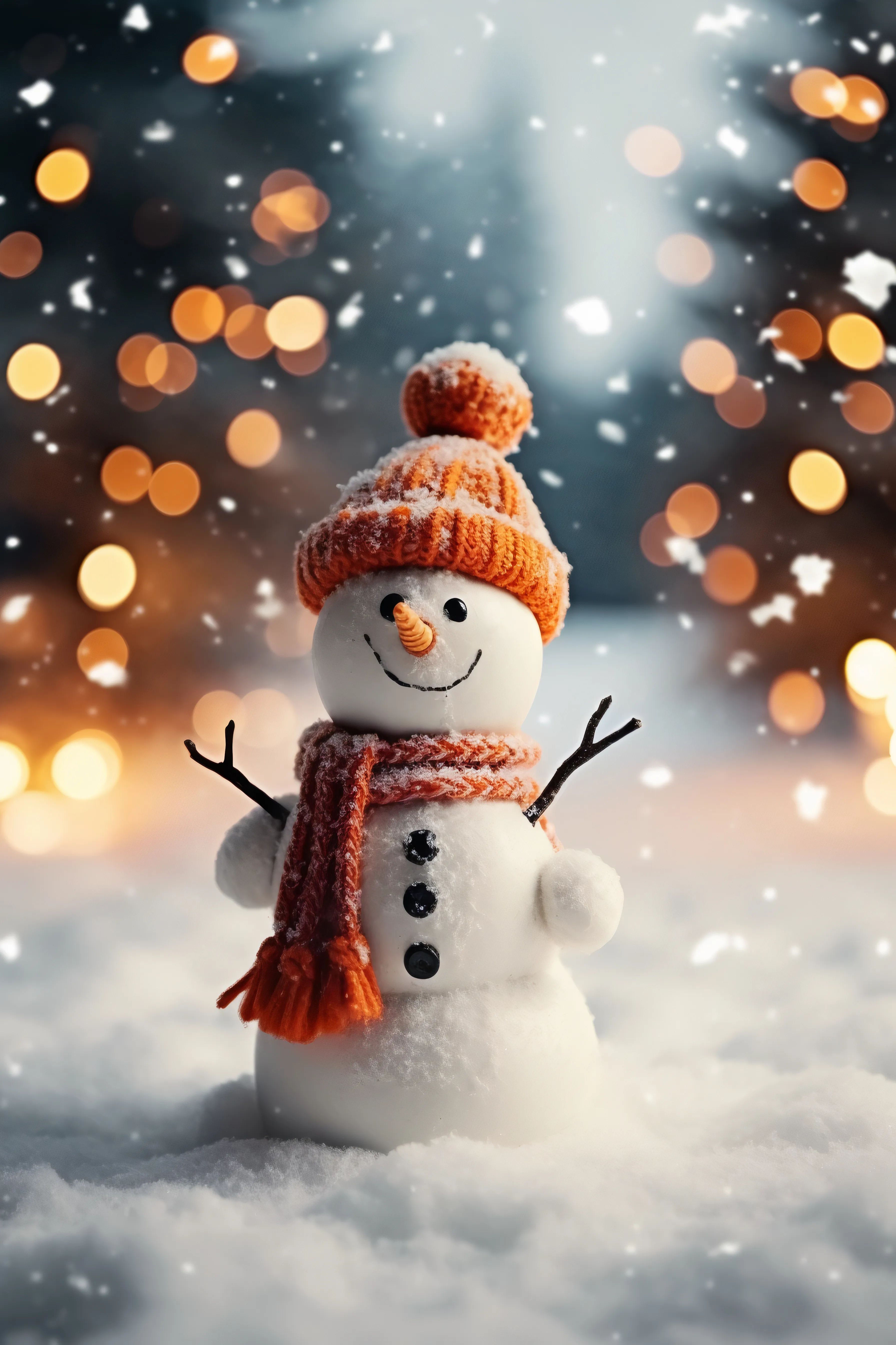 Muñeco de Nieve con Luces de Navidad Muñeco de Nieve - Navidad Mágica